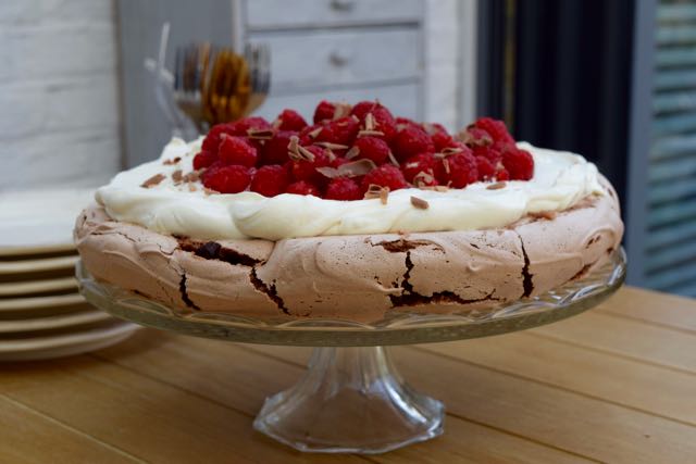 Raspberry and Chocolate Pavlova from Lucy Loves Food Blog