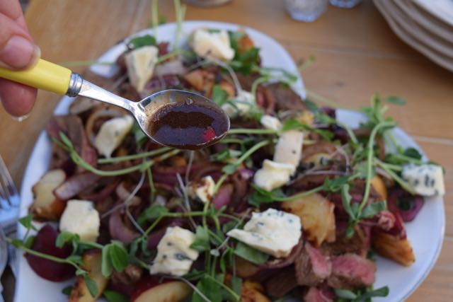 Steak-roasted-peach-summer-salad-recipe-lucyloves-foodblog