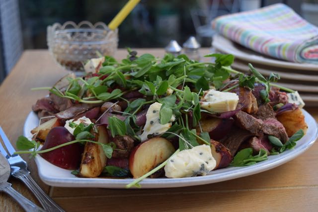 Steak-roasted-peach-summer-salad-recipe-lucyloves-foodblog