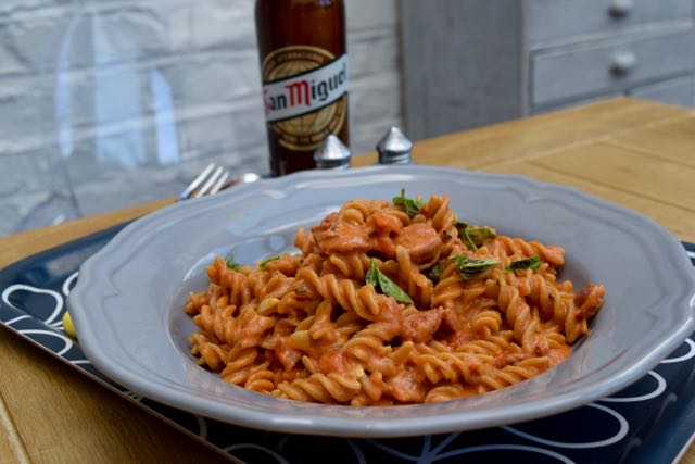 One Pot Chorizo Pasta recipe from Lucy Loves Food Blog