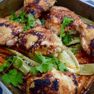 Roasted-chicken-carrots-sesame-recipe-lucyloves-foodblog