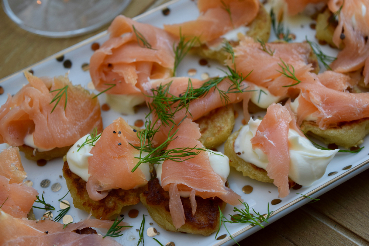 Potato cakes with smoked salmon & cream cheese recipe