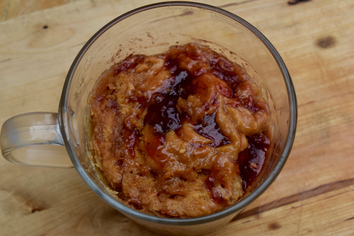 Peanut-butter-jam-mug-cake-recipe-lucyloves-foodblog