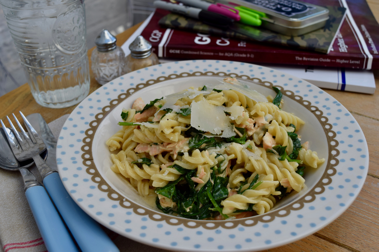 Pasta-salmon-spinach-recipe-lucyloves-foodblog