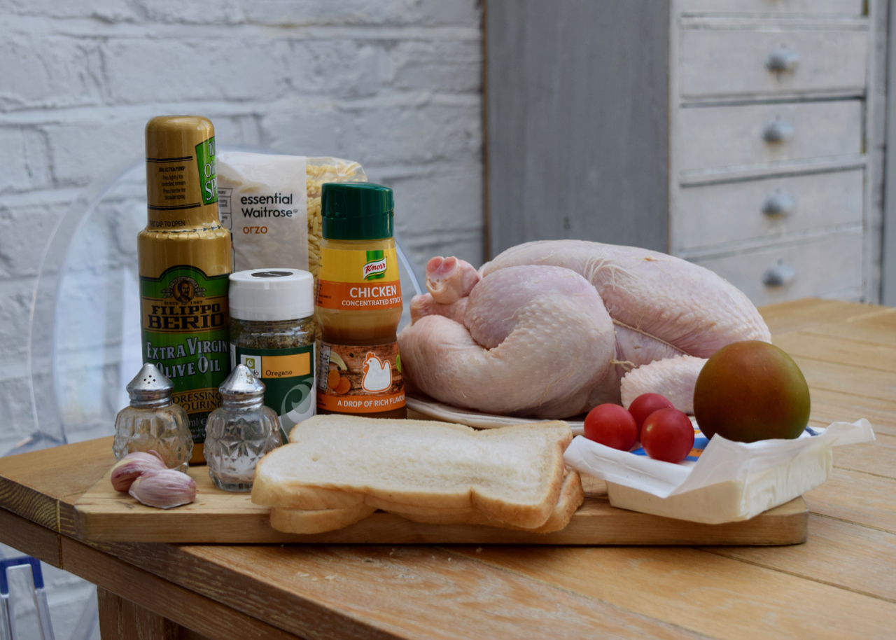 Roast Chicken with Orzo recipe from Lucy Loves Food Blog