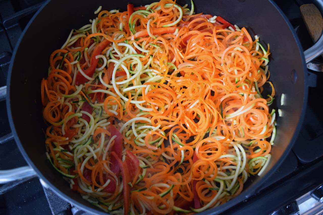 Crispy Tofu with Rainbow Pad Thai Noodles from Lucy Loves Food Blog