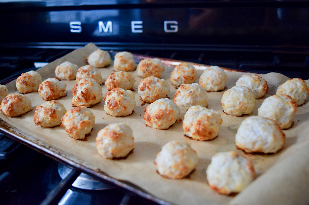 Sriracha Honey Meatballs recipe from Lucy Loves Food Blog