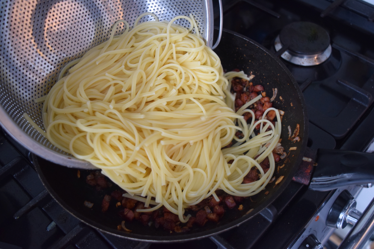 Lemony Spaghetti Carbonara recipe from Lucy Loves Food Blog