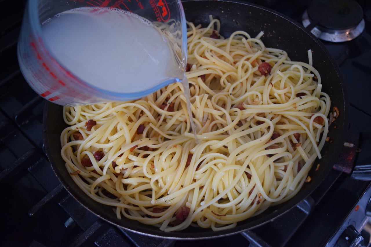 Lemony Spaghetti Carbonara recipe from Lucy Loves Food Blog