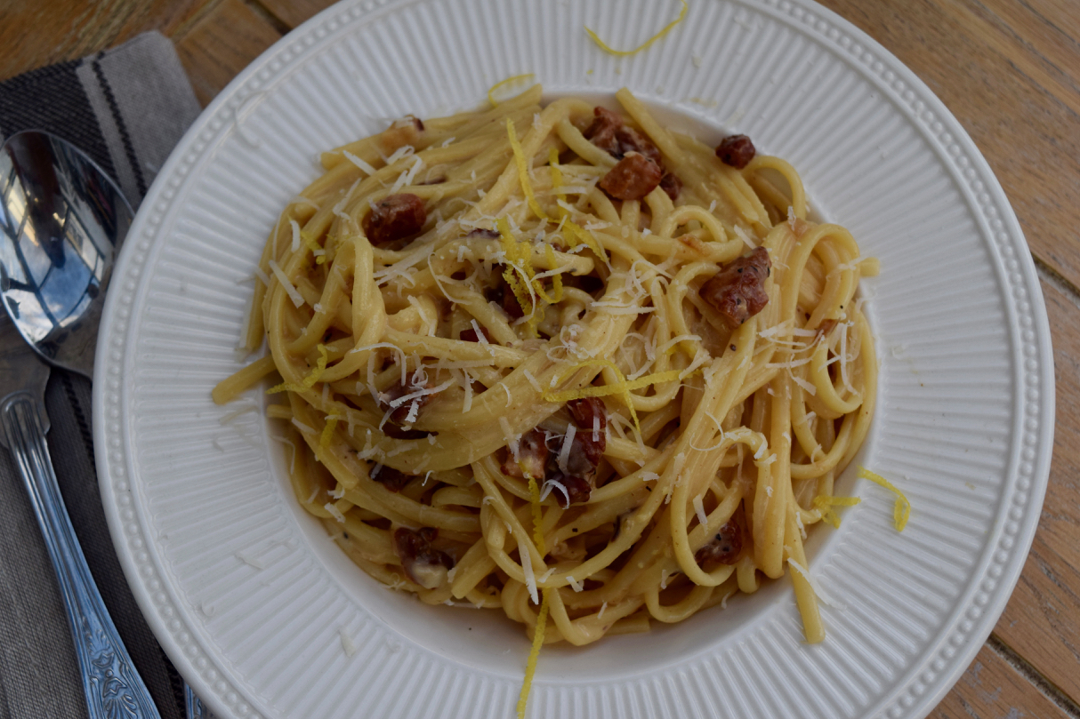 Lemony Carbonara Recipe from Lucy Loves Food Blog