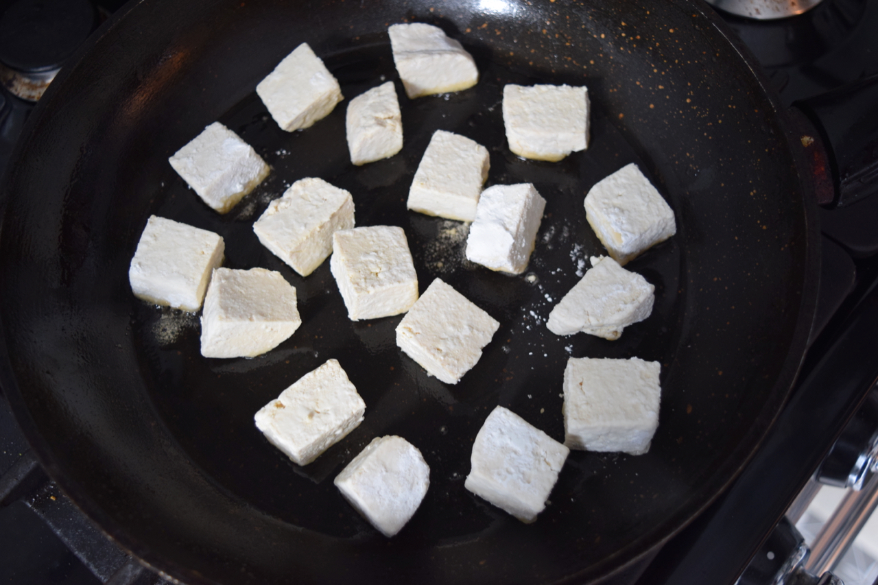 Crispy Tofu with Rainbow Pad Thai Noodles from Lucy Loves Food Blog