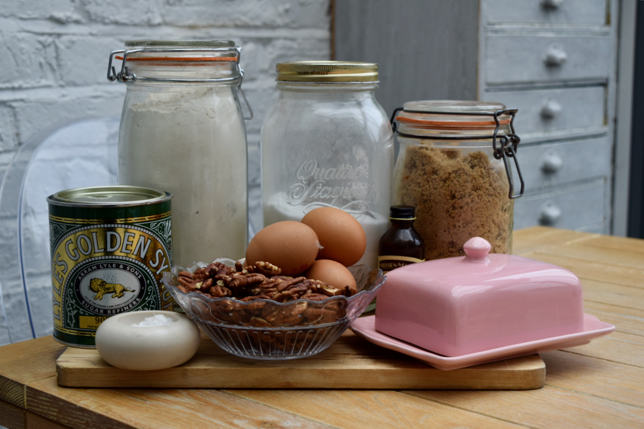 Pecan Pie Bars recipe from Lucy Loves Food Blog