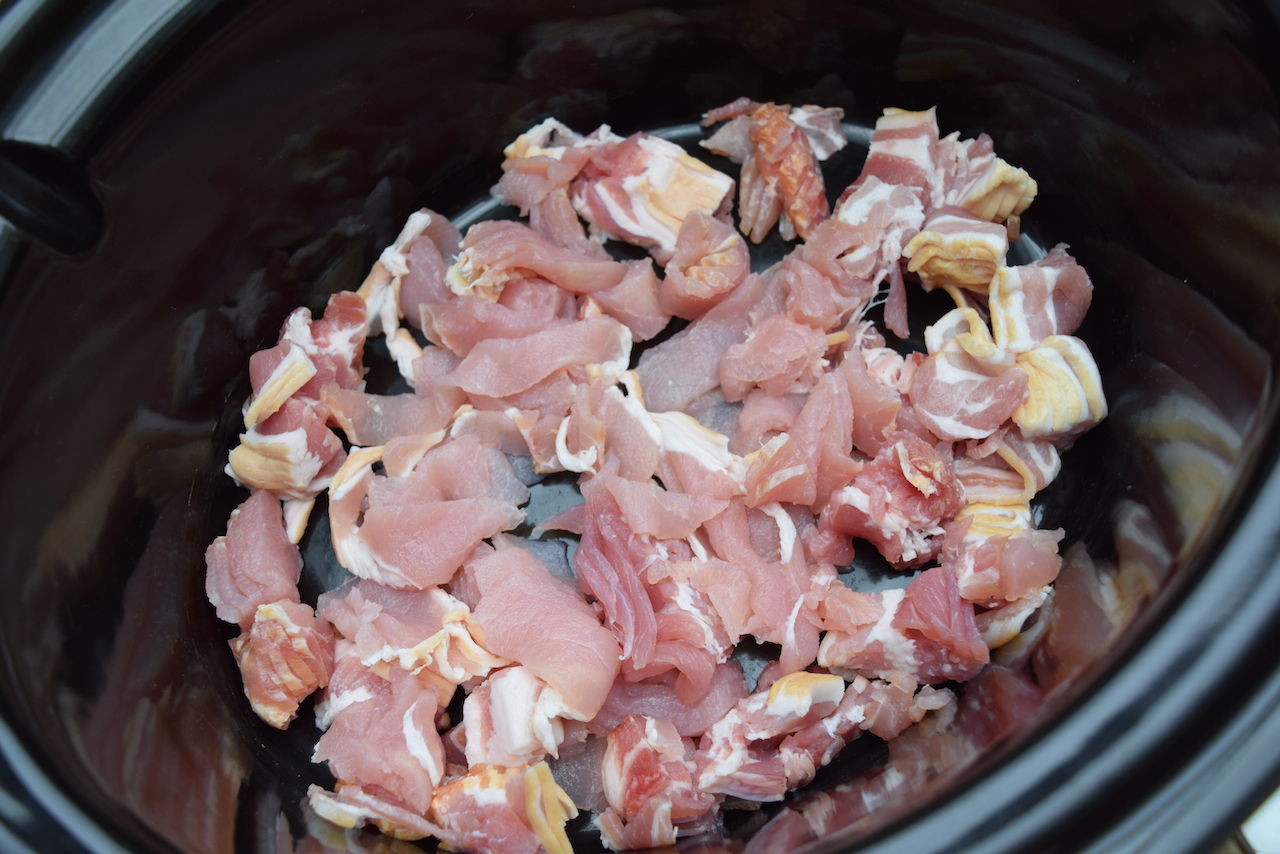 Slow Cooker Bacon Baked Beans recipe from Lucy Loves Food Blog