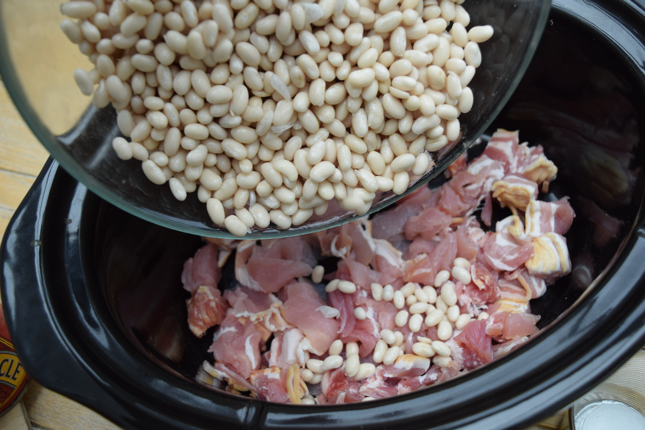 Slow Cooker Bacon Baked Beans recipe from Lucy Loves Food Blog