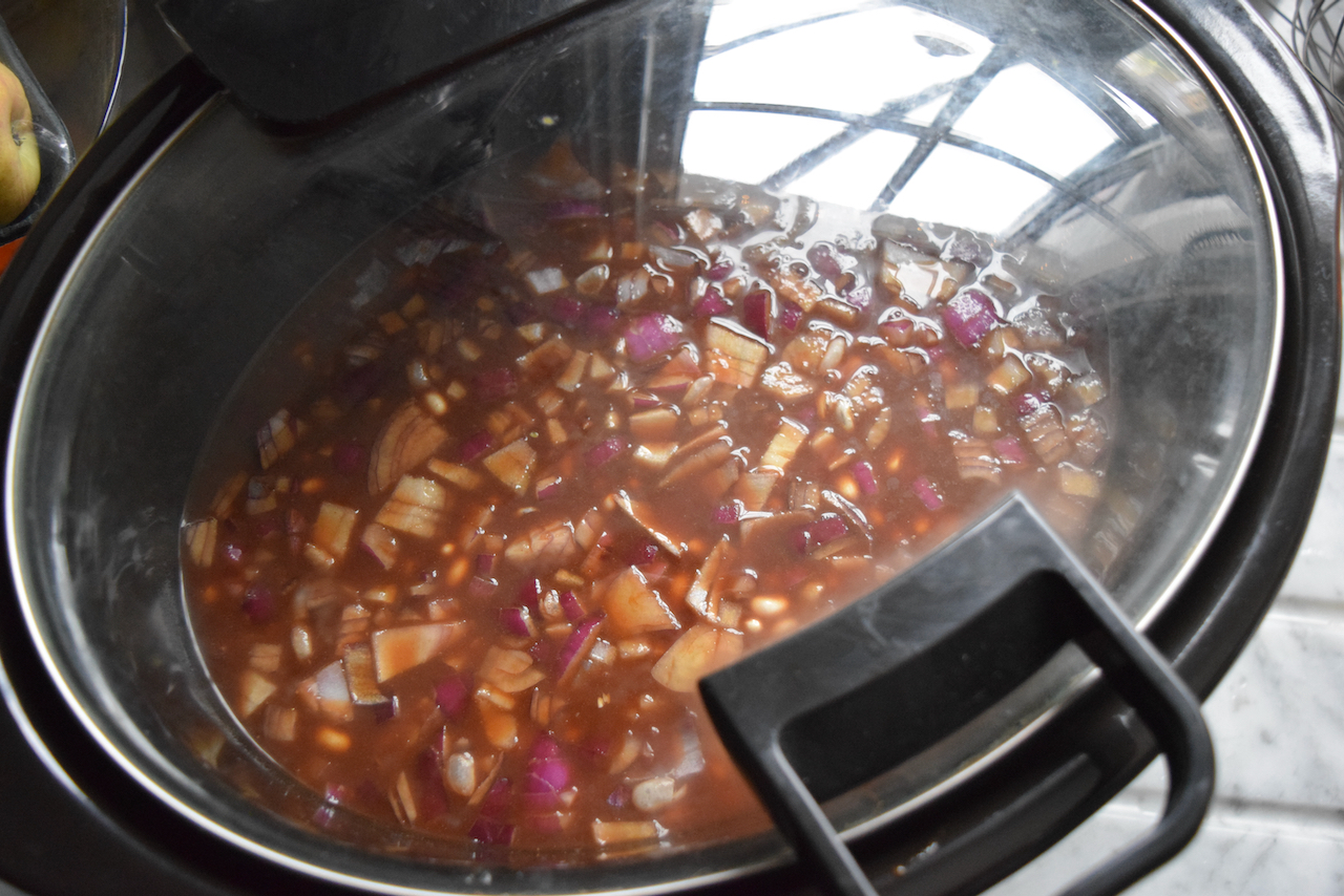 Slow Cooker Bacon Baked Beans recipe from Lucy Loves Food Blog