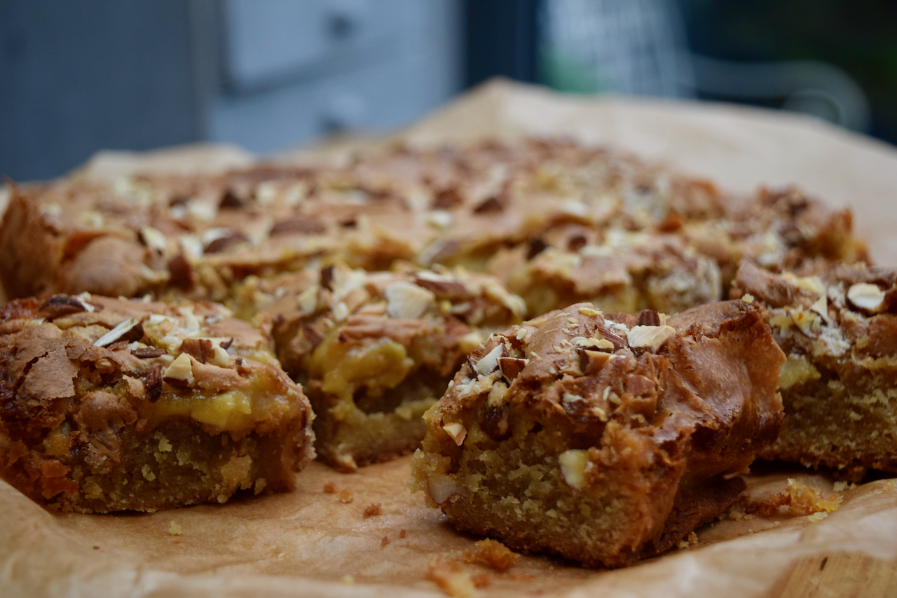 Marzipan Cookie Bars recipe from Lucy Loves Food Blog