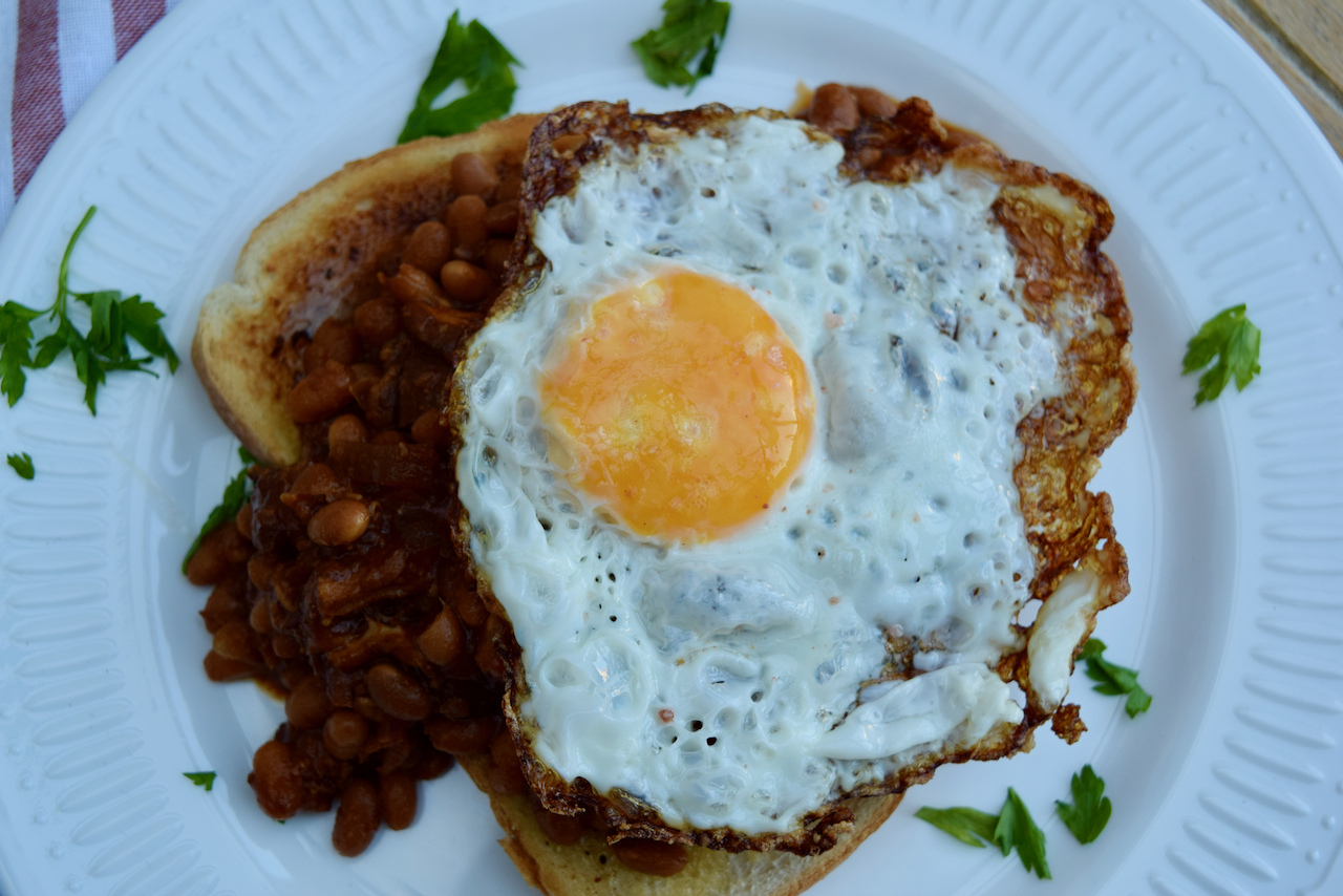 Slow Cooker Bacon Baked Beans recipe from Lucy Loves Food Blog