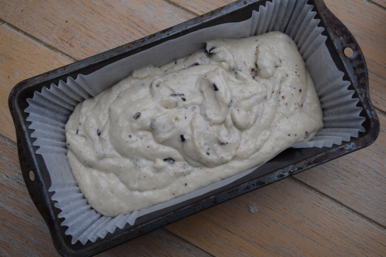 Vegan Chocolate Chip Loaf Cake recipe from Lucy Loves Food Blog