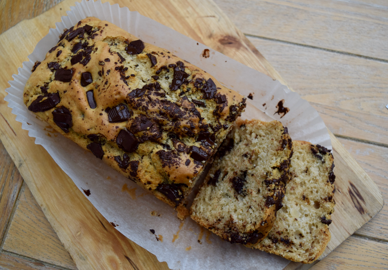 Vegan Chocolate Chip Loaf Cake recipe from Lucy Loves Food Blog