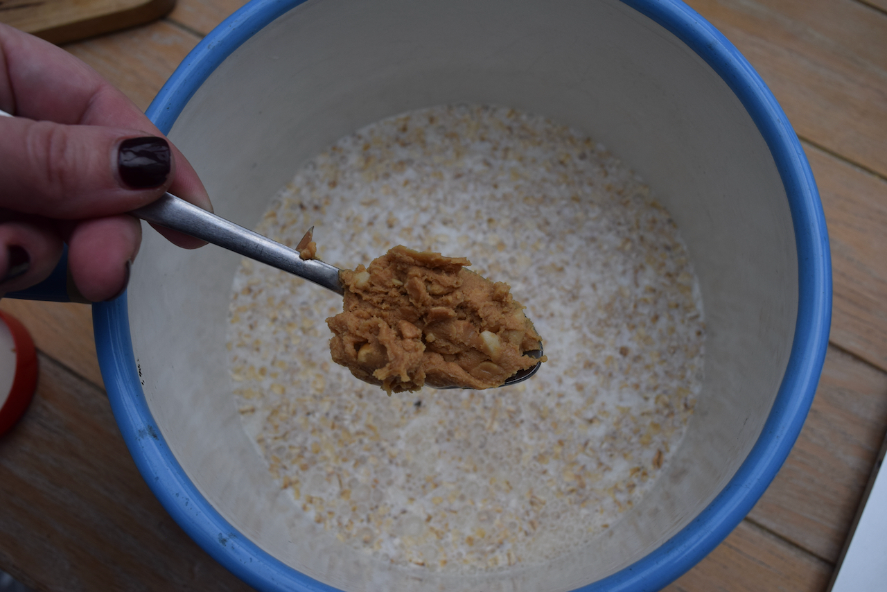 Peanut Butter and Jam Porridge recipe from Lucy Loves Food Blog