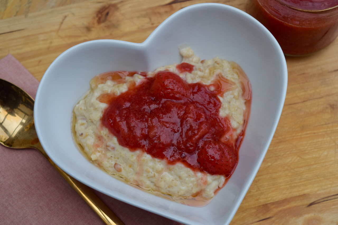 Peanut Butter and Jam Porridge recipe from Lucy Loves Food Blog