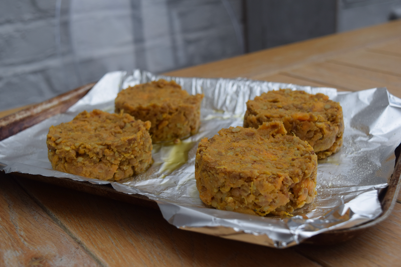 Lucy Loves Lentil and Sweet Potato Burgers recipe from Lucy Loves