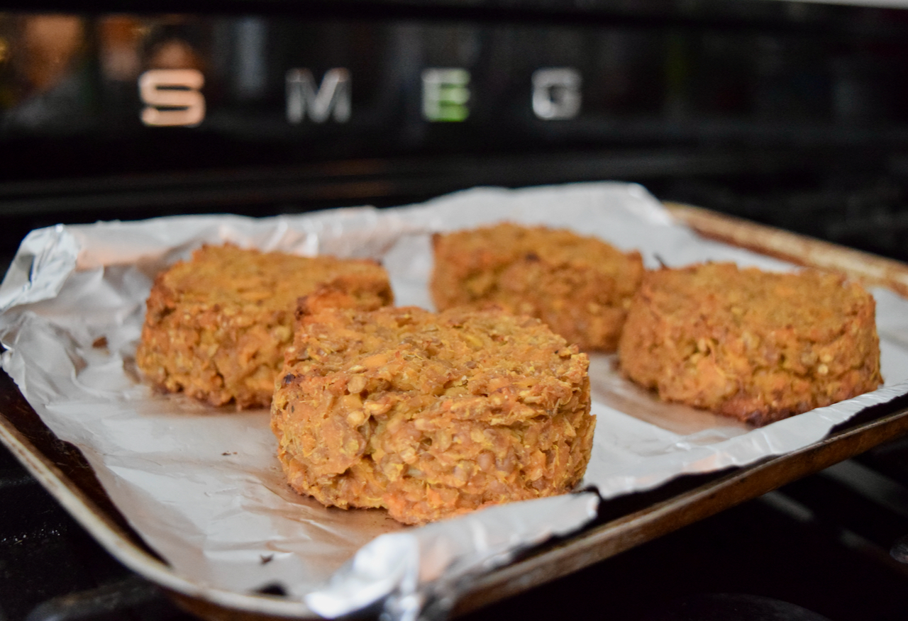 Lucy Loves Lentil and Sweet Potato Burgers recipe from Lucy Loves