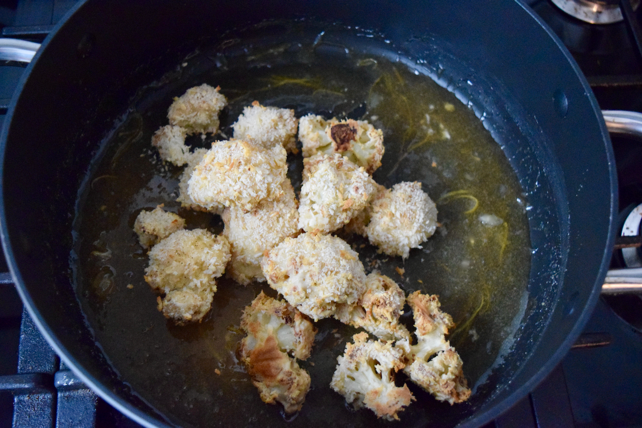 Crispy Cauliflower with Lemon Sauce recipe from Lucy Loves Food Blog