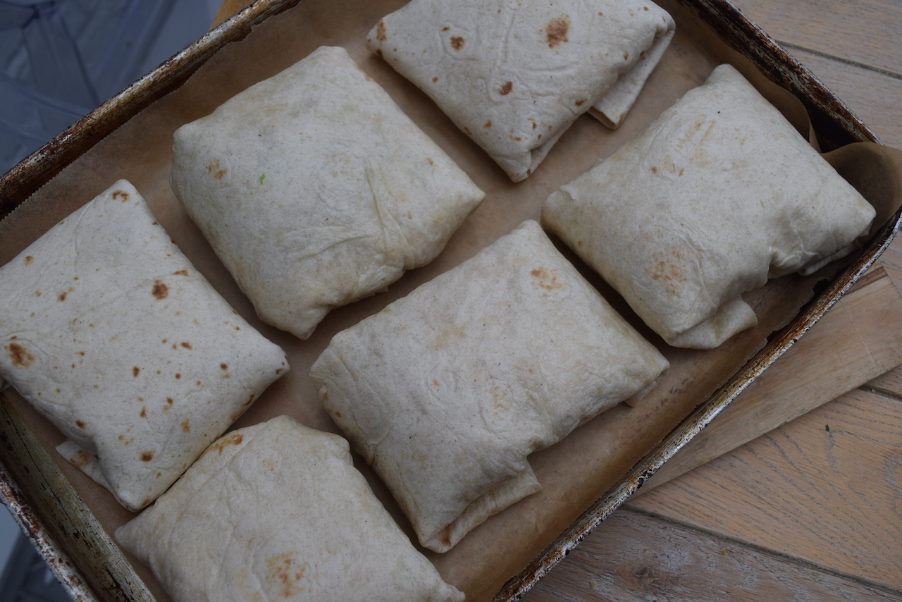 Bean and Cheese Burritos recipe from Lucy Loves Food Blog