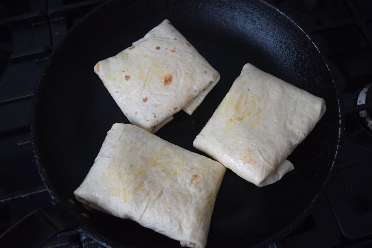 Bean and Cheese Burritos recipe from Lucy Loves Food Blog