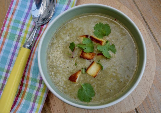 Curried Green Lentil Soup with Crispy Paneer recipe from Lucy Loves Food Blog