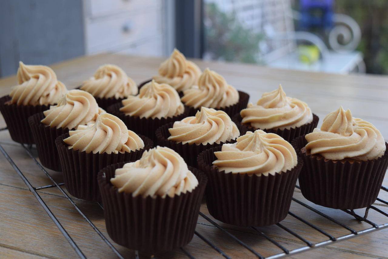 Salted Caramel Cupcakes recipe from Lucy Loves Food Blog