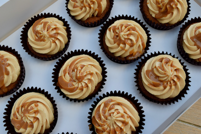 Salted Caramel Cupcakes recipe from Lucy Loves Food Blog