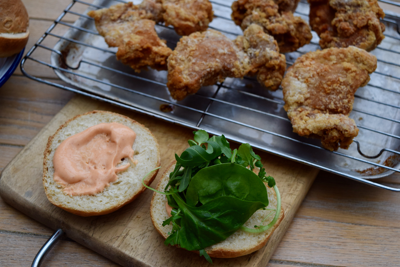 Crispy Fried Chicken Burger recipe from Lucy Loves Food Blog