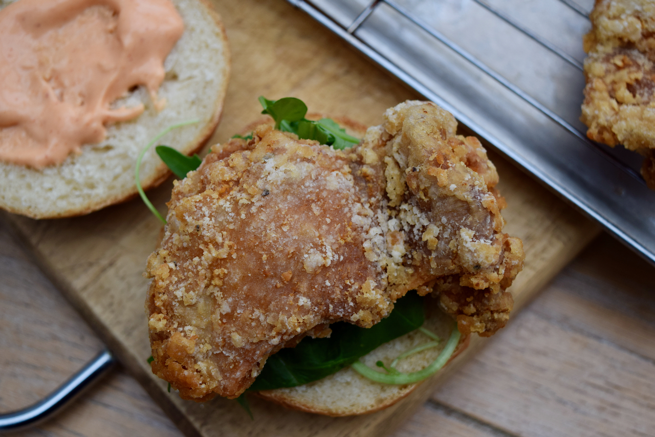 Crispy Fried Chicken Burger recipe from Lucy Loves Food Blog