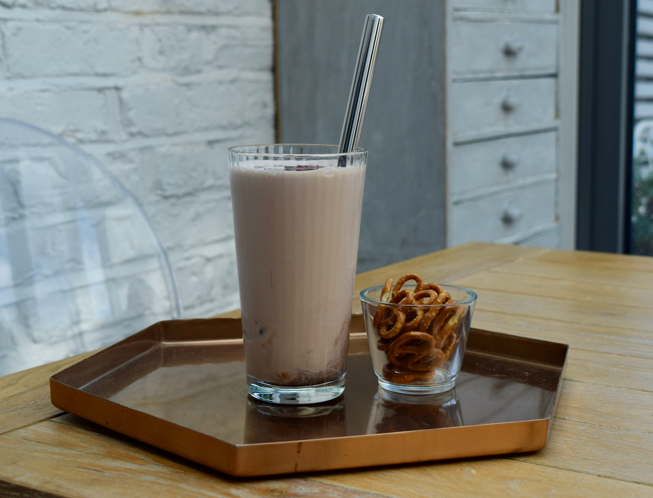 Bourbon Chocolate Milkshake from Lucy Loves Food Blog