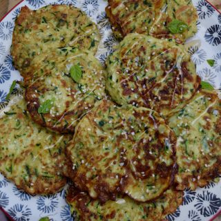 Courgette and Halloumi Pancakes recipe from Lucy Loves Food Blog