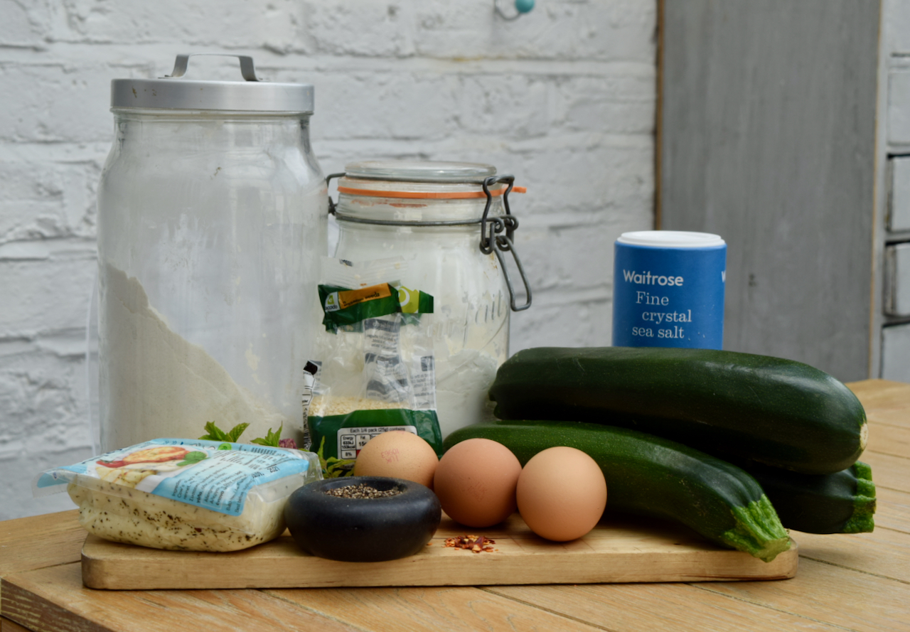 Courgette and Halloumi Pancakes recipe from Lucy Loves Food Blog