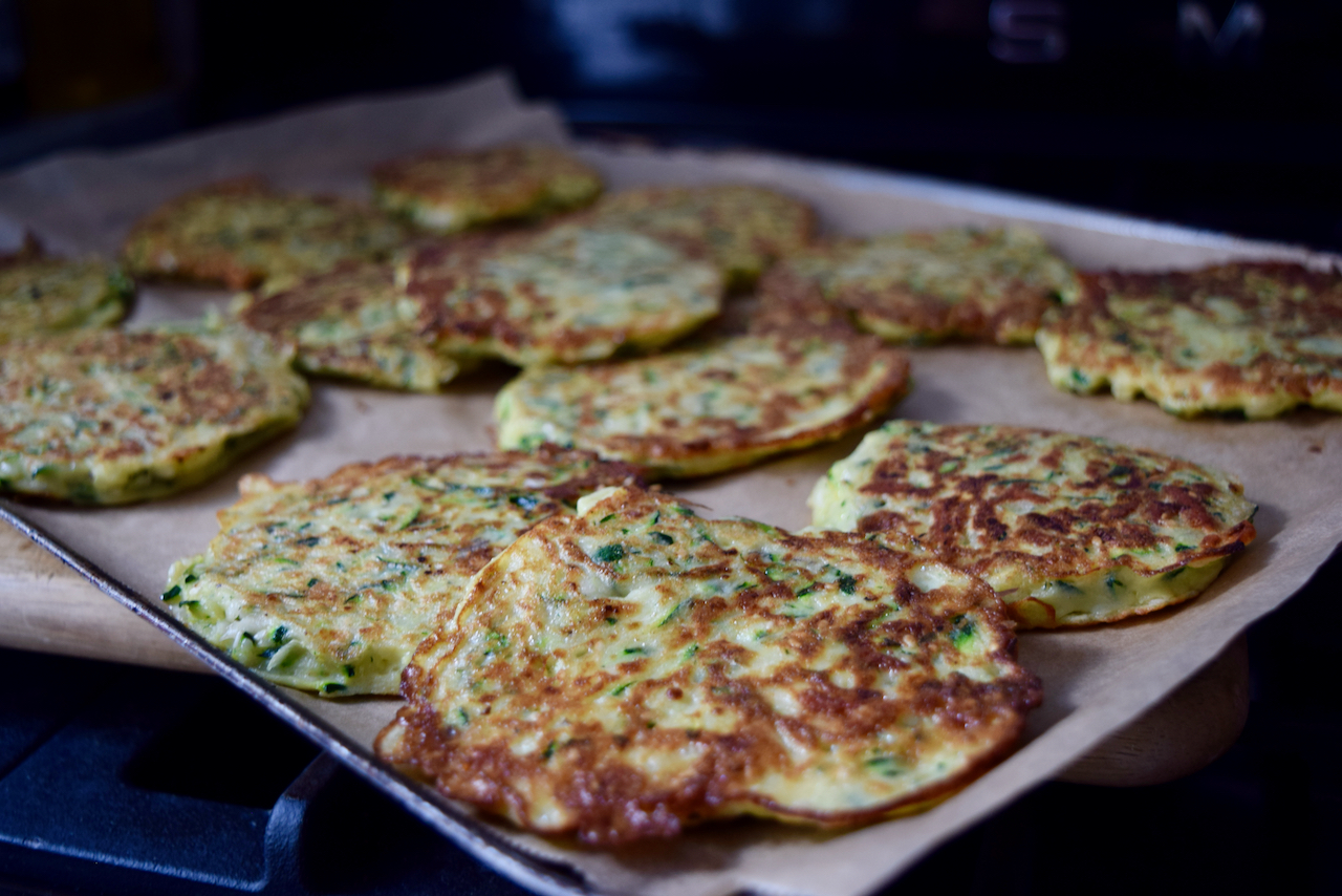 Courgette and Halloumi Pancakes recipe from Lucy Loves Food Blog