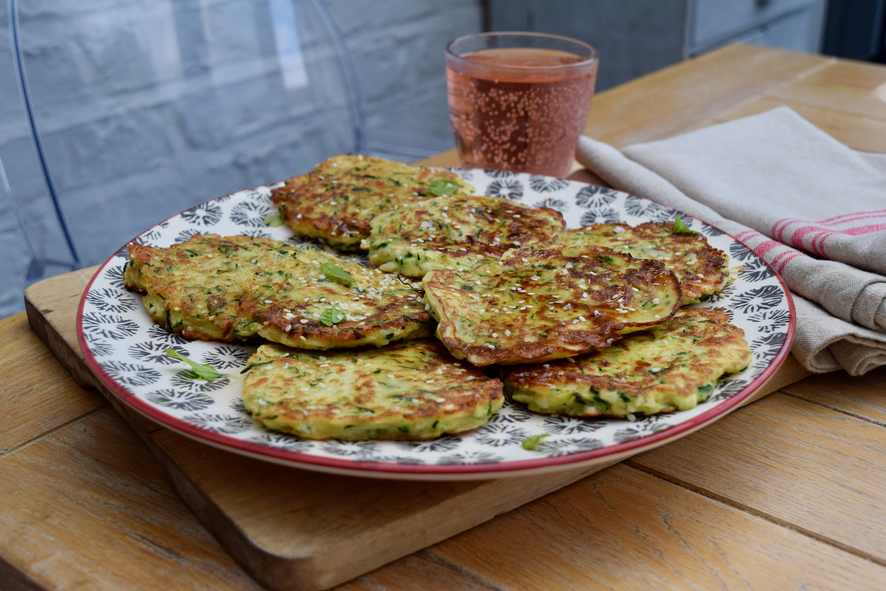 Courgette and Halloumi Pancakes recipe from Lucy Loves Food Blog