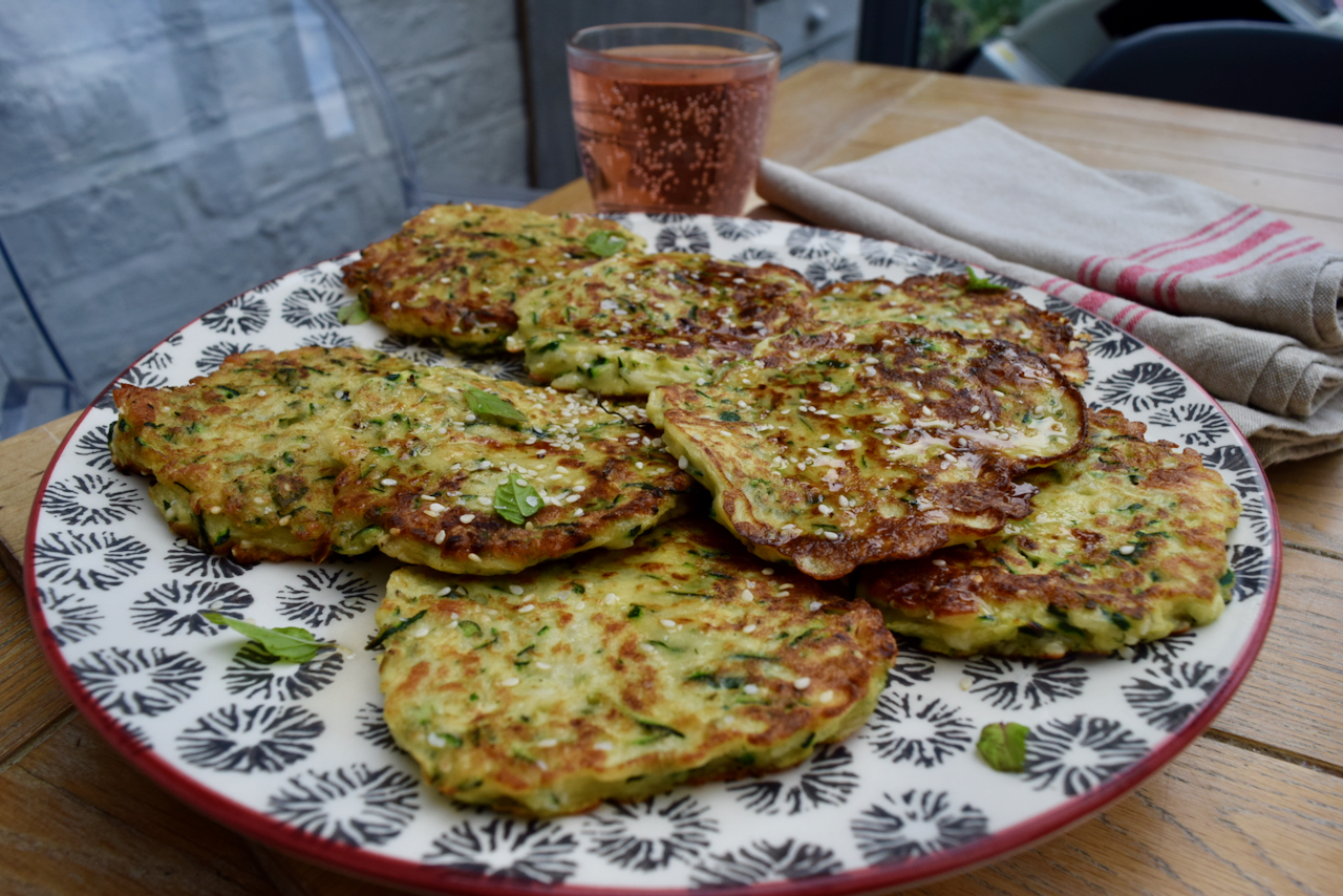 Courgette and Halloumi Pancakes recipe from Lucy Loves Food Blog