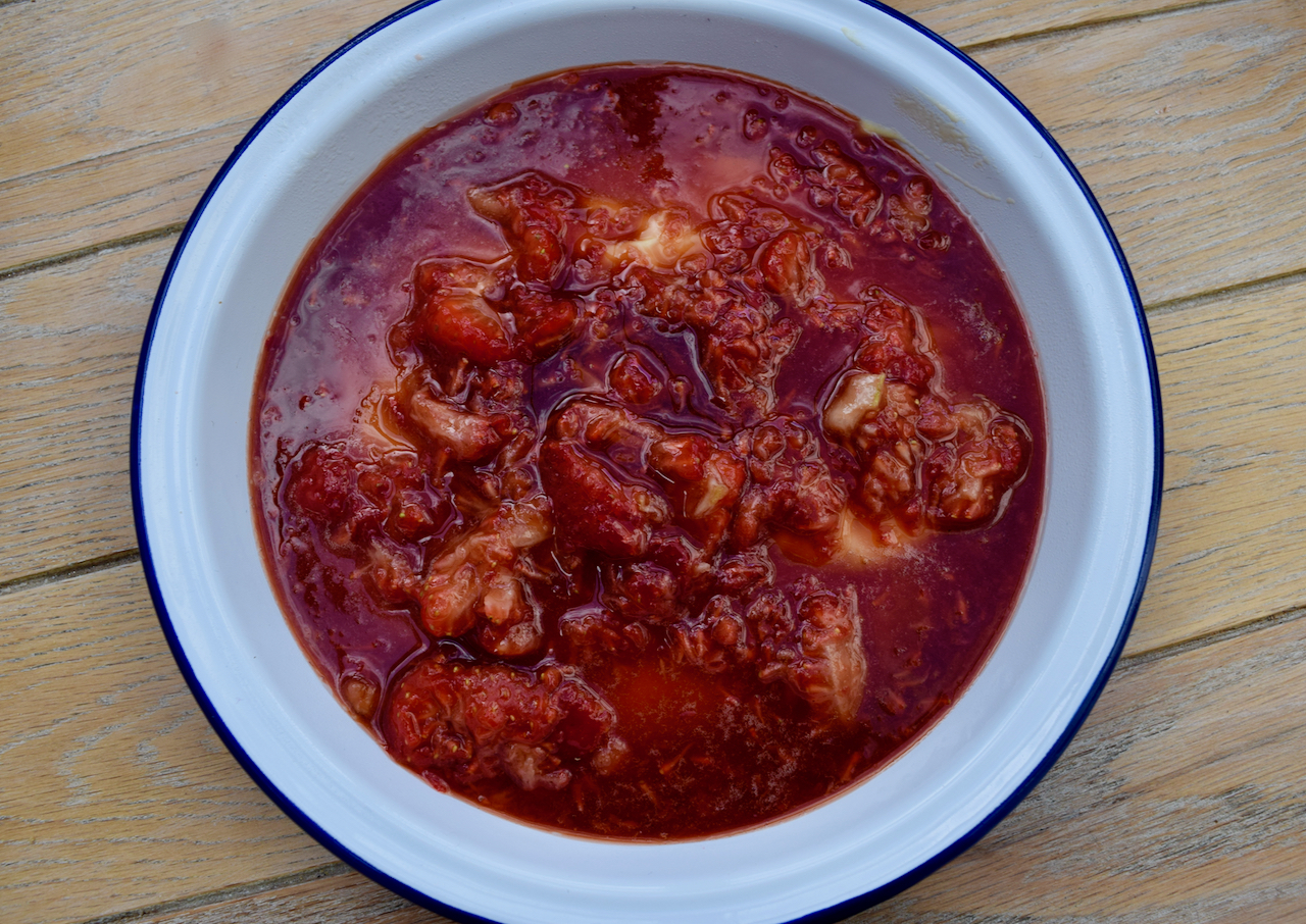 Strawberry Pudding Cake recipe from Lucy Loves Food Blog