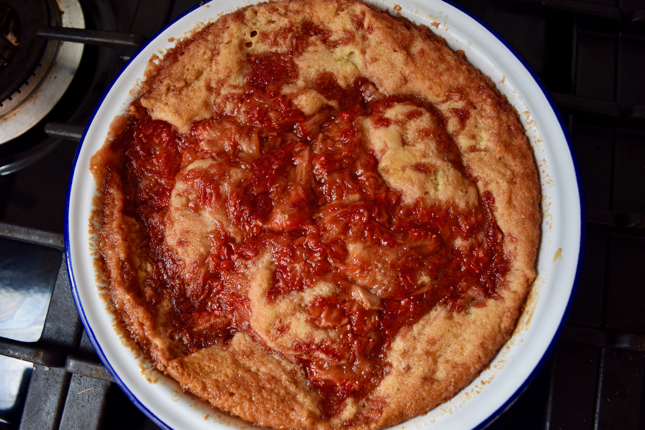 Strawberry Pudding Cake recipe from Lucy Loves Food Blog