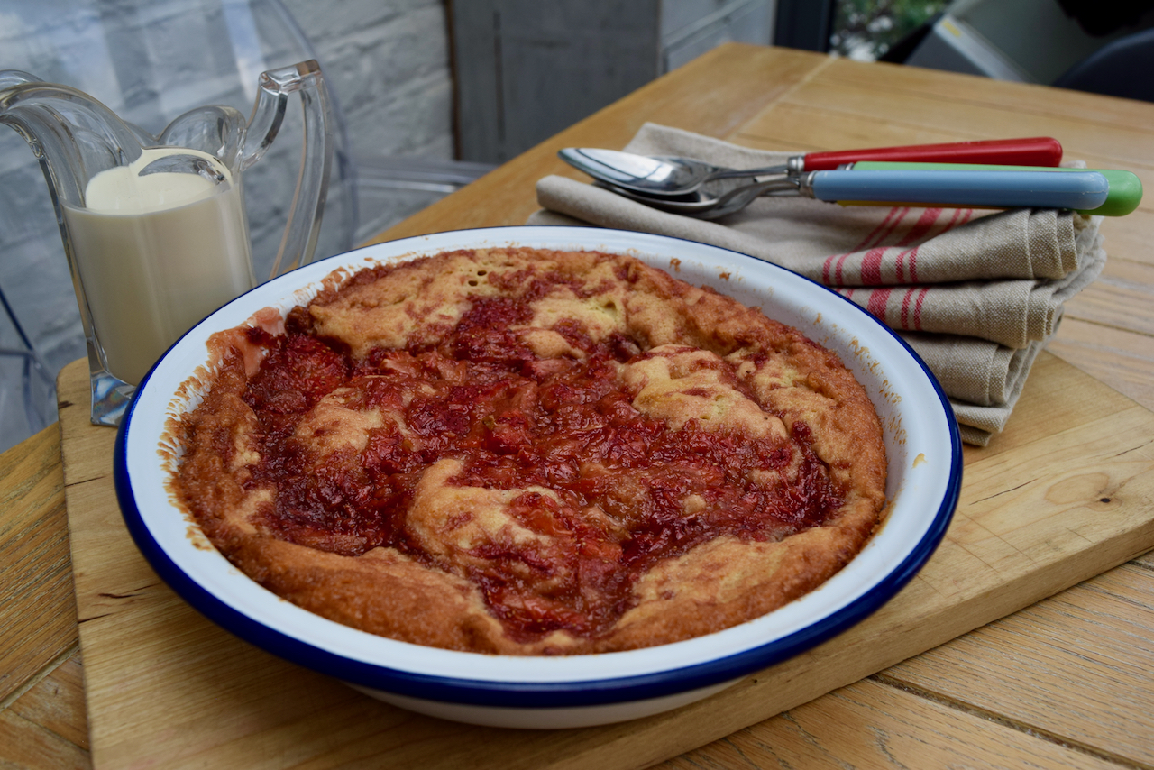 Strawberry Pudding Cake recipe from Lucy Loves Food Blog