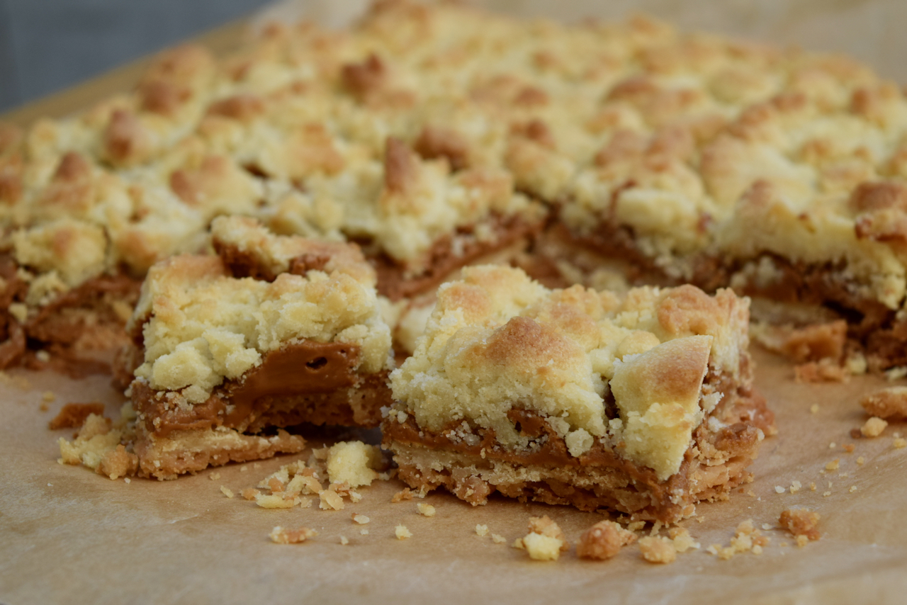 Biscoff Crumble Slice recipe from Lucy Loves Food Blog