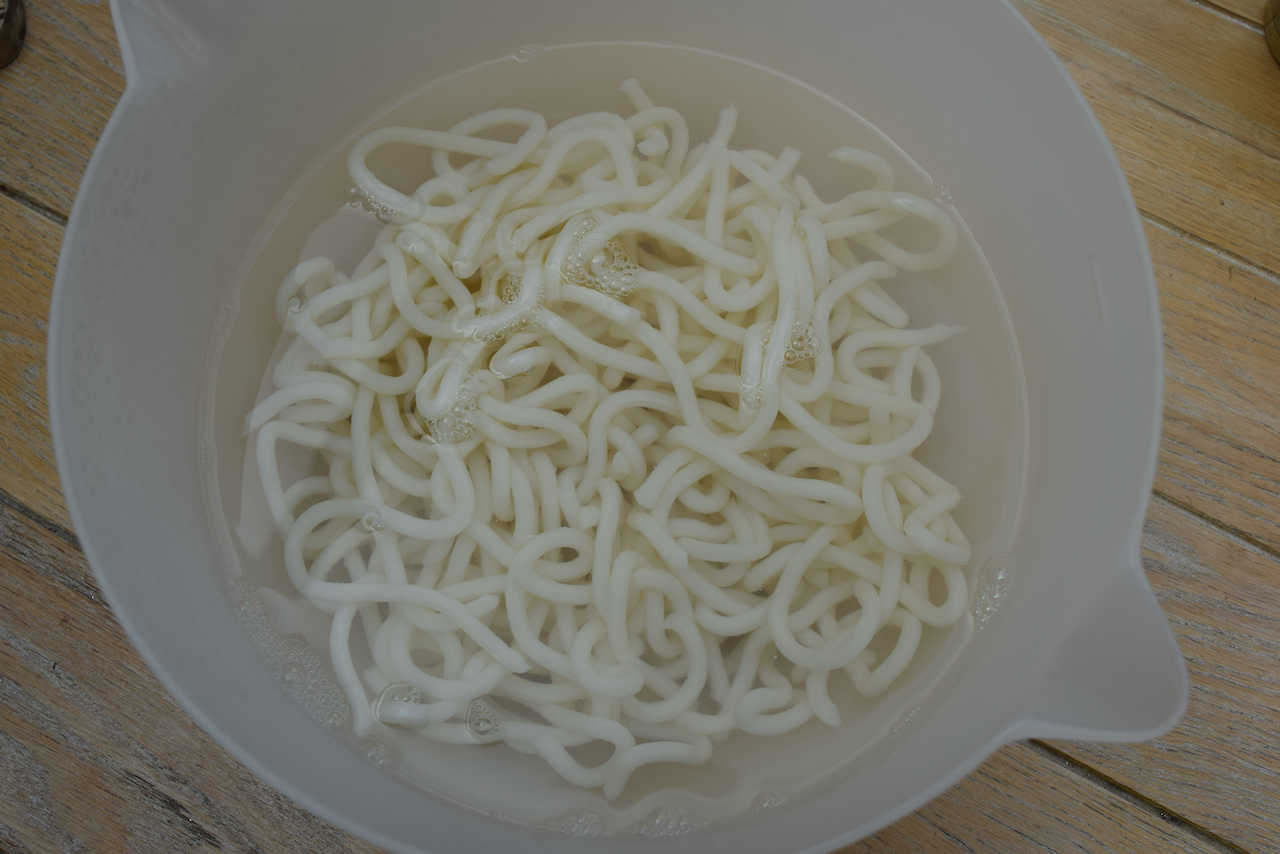 Sesame Pork Udon Noodles recipe from Lucy Loves Food Blog