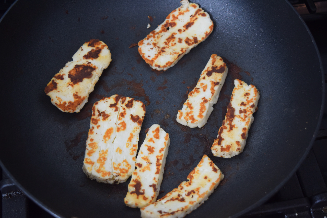 Warm Halloumi and Lentil Salad recipe from Lucy Loves Food Blog