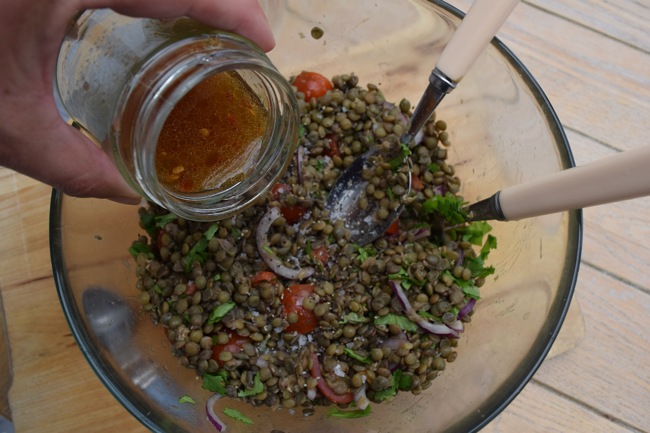 Warm Halloumi and Lentil Salad recipe from Lucy Loves Food Blog