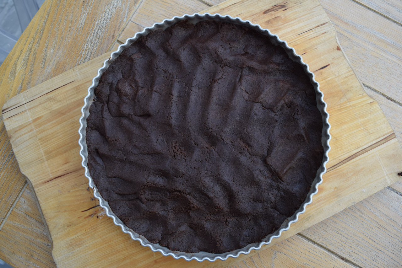 Chocolate Shortbread Caramel Tart recipe from Lucy Loves Food Blog
