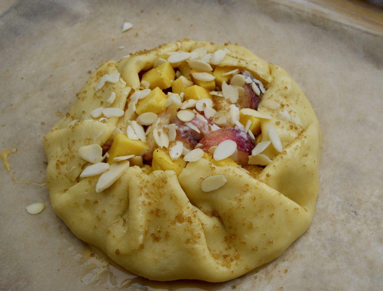Peach and Almond Galette recipe from Lucy Loves Food Blog